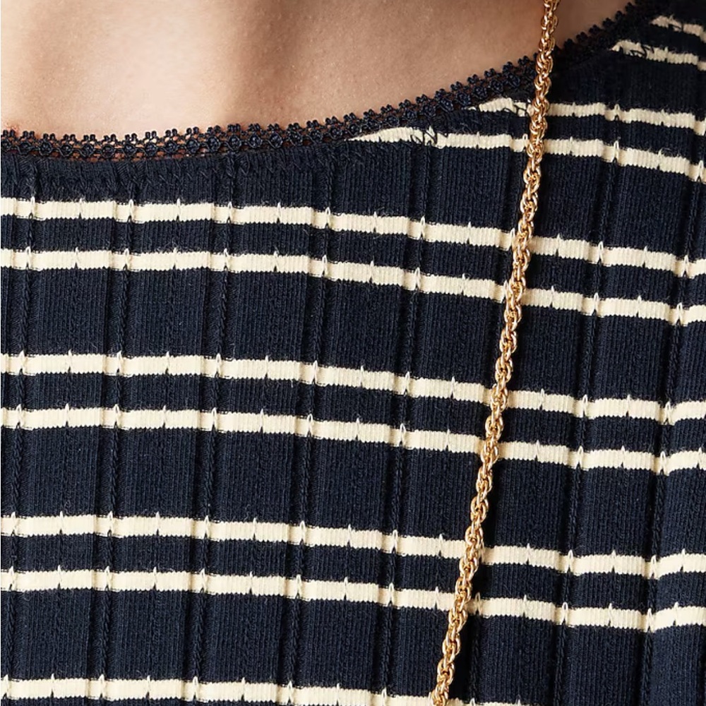 J Crew Pointelle Stripe Tee - Picture 4 of 5